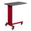 Table d'appoint rectangulaire rouge avec base en métal et surface en contreplaqué de bois contemporaine pour tablette principale