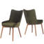 Ensemble de 2 chaises de salle à manger rembourrées Modern avec chaises d'appoint en velours de tissu avec pieds en bois massif-737568249