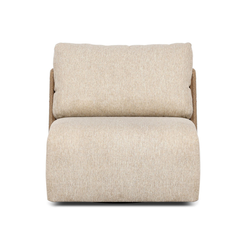 Sicilia Outdoor Woven Swivel Chair-Concha Beige