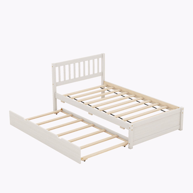 Lit plateforme Hartfo, Blanc délavé