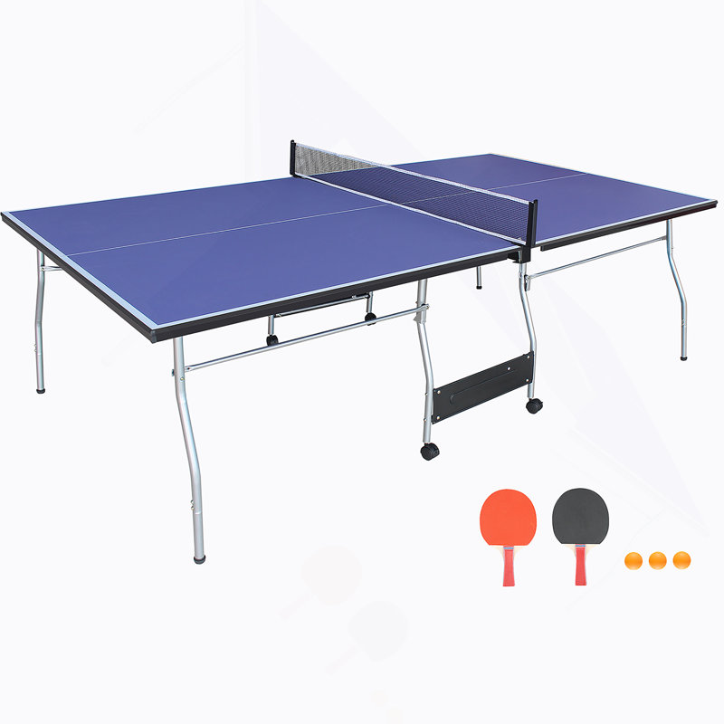 Ensemble de table de ping-pong pliable et portable de 8 pieds pour les jeux d'intérieur et d'extérieur