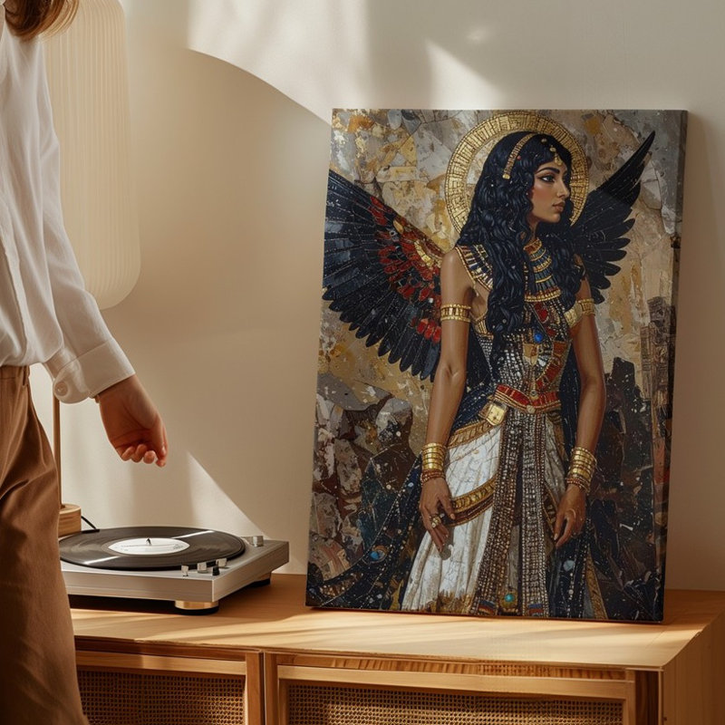 Art mural sur toile, "Winged Priestess", H 11 po x l 14 po