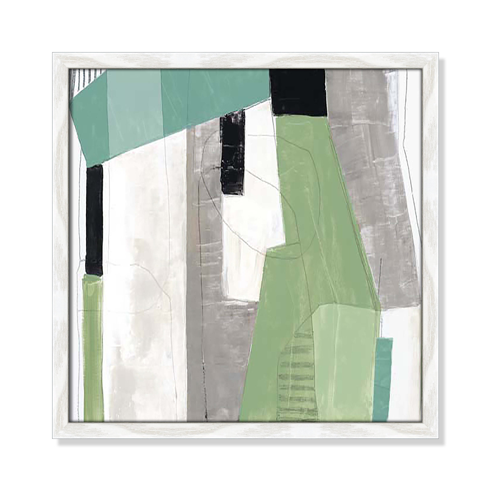 Evergreen Essence I by Tom Reeves, 17" H x 17" W x 1.25" D, White Slim Framed