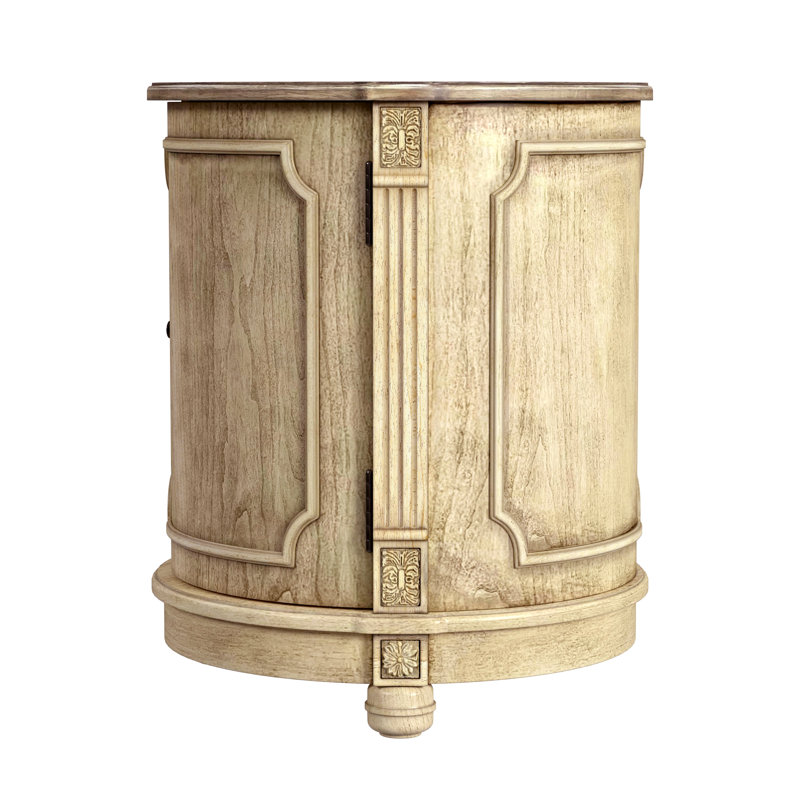 Thurmond Drum 20"W Drum Side Table, Beige