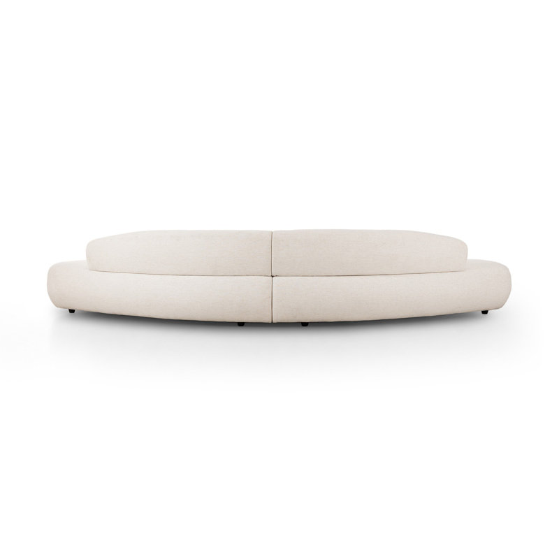 Belen Double Chaise-159”-Thames Coal, Nomad Snow Polyester Blend