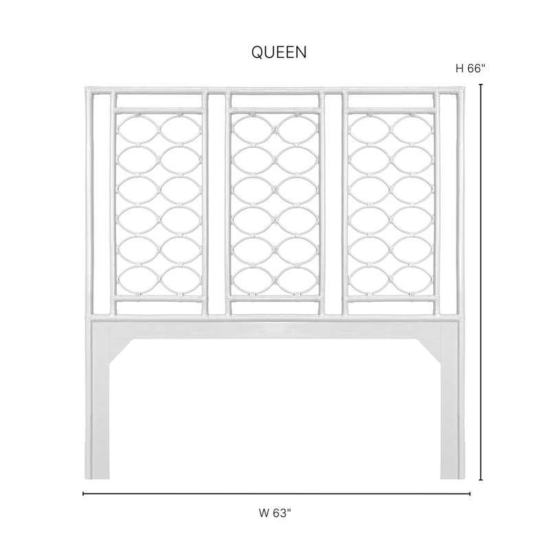 Infinity Wicker/Rattan Open-Frame Headboard, Queen, Light Blue