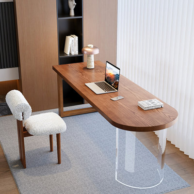 Bureau rectangulaire en bois massif noyer