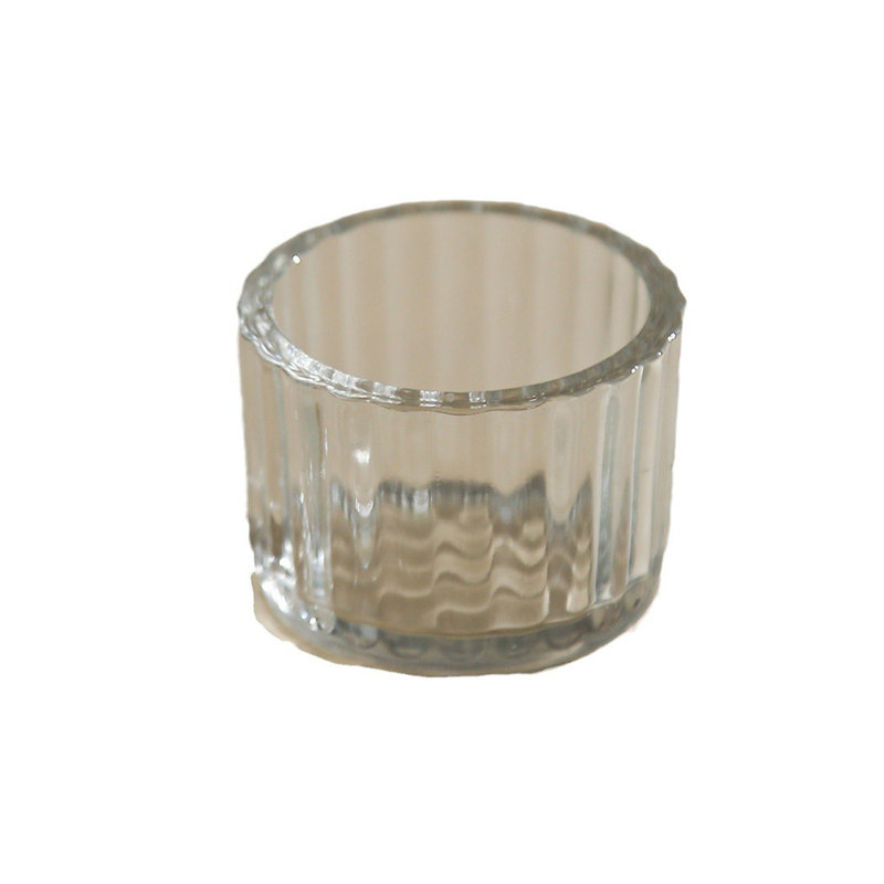 Porte-bougie en verre à rayures verticales Porte-bougies petits et mignons