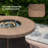 Outdoor 42" Round Gas Fire Pit Table – Aluminum Frame & Rattan Base