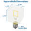 Cube festif à DEL, ampoule Edison unique à filament carré, grande lampe décorative, chaîne ou ampoule suspendue, culot moyen E26, blanc chaud 5 W 2 700 K, verre enduit-112982563