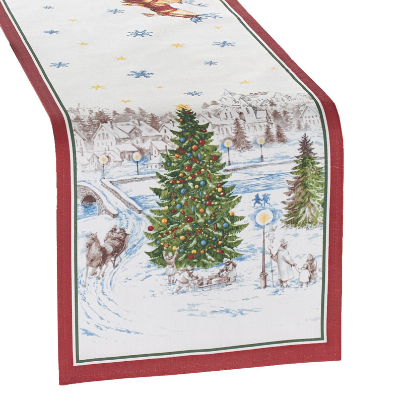 Liles Santa's Snowy Sleighride Table Runner