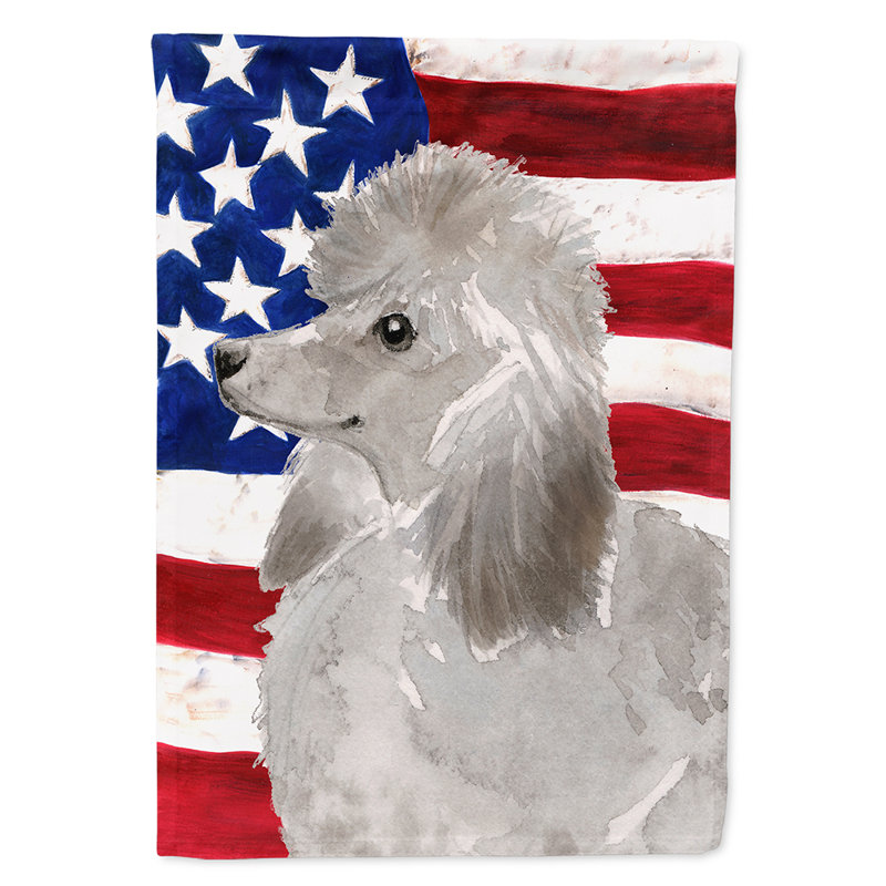 Drapeau de maison en polyester à 2 côtés Shahnur, Caniche gris