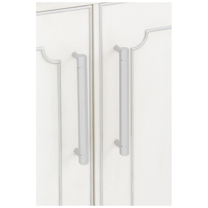 Camille Bar Cabinet, Linen/Antique Pewter
