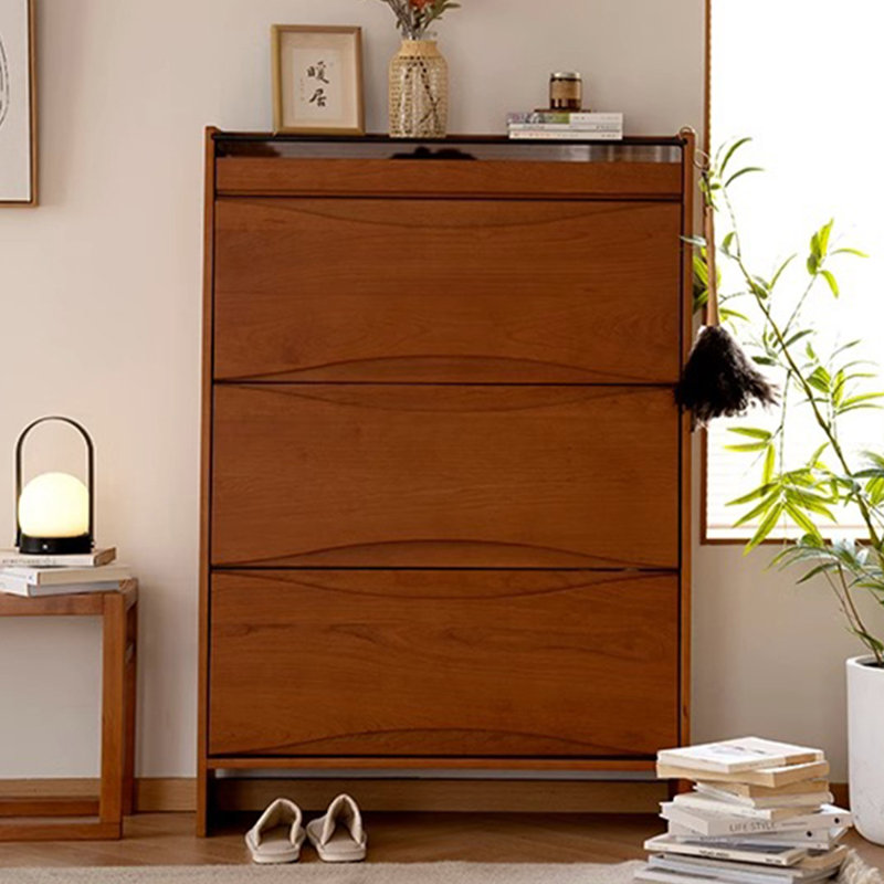 Armoire à chaussures en bois massif de grande capacité