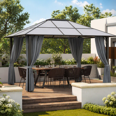 Ensemble de parois latérales de pavillon de jardin 10 pi x 12 pi avec panneaux, crochets et anneaux en C inclus pour les pergolas et les cabanes