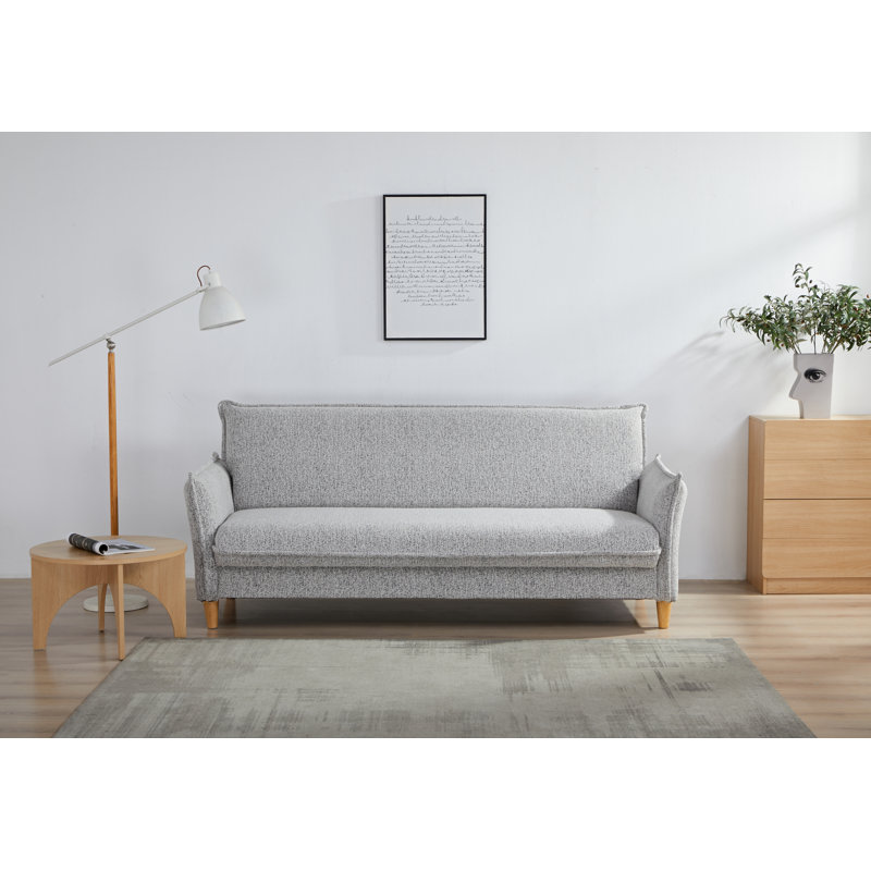 Clicto Fabric Click-Clark 3 Seater Sofa Bed with Storage, Grey