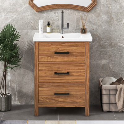 Meuble-lavabo 24 po avec lavabo en céramique
