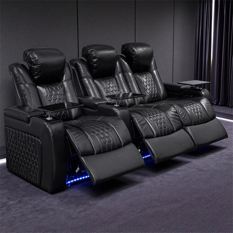 Fauteuil inclinable électrique 93,3 po 3 pièces Nappa