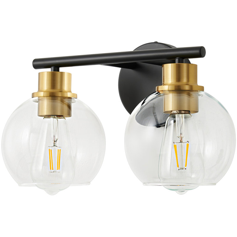 Aanay Dimmable Bathroom Vanity Light, Matte Black/Gold, 2