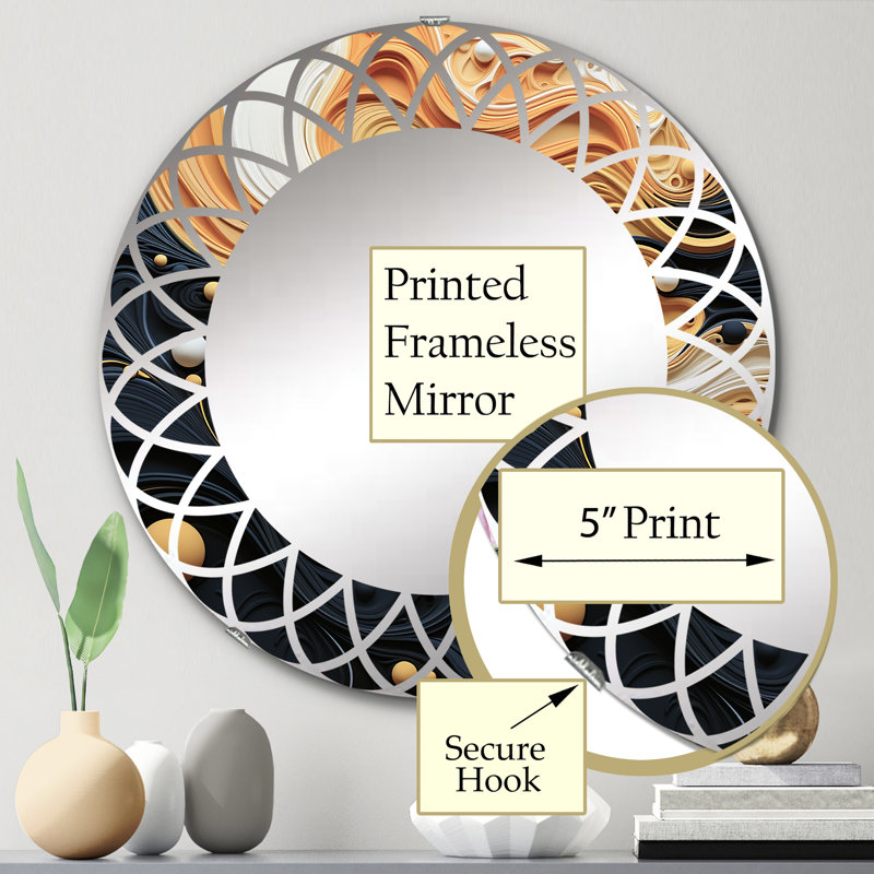 Gullerson - Miroir mural moderne rond, 24 po x 24 po