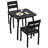3 Piece Dining Table Set for 2, Farmhouse Kitchen Table and Upholstered Chair, Metal Frame Square Dining Room Furniture for Small Space, Apartment, Studio-229786488-209417777