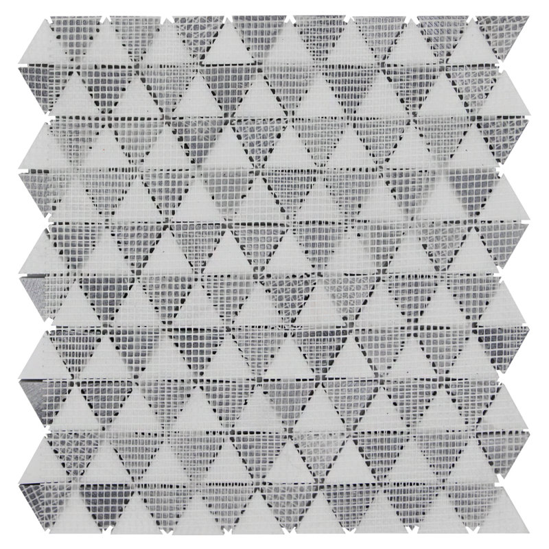 Cordelio 0.38" x 0.38" Marble Mosaic Wall & Floor Tile, White/Bardiglio