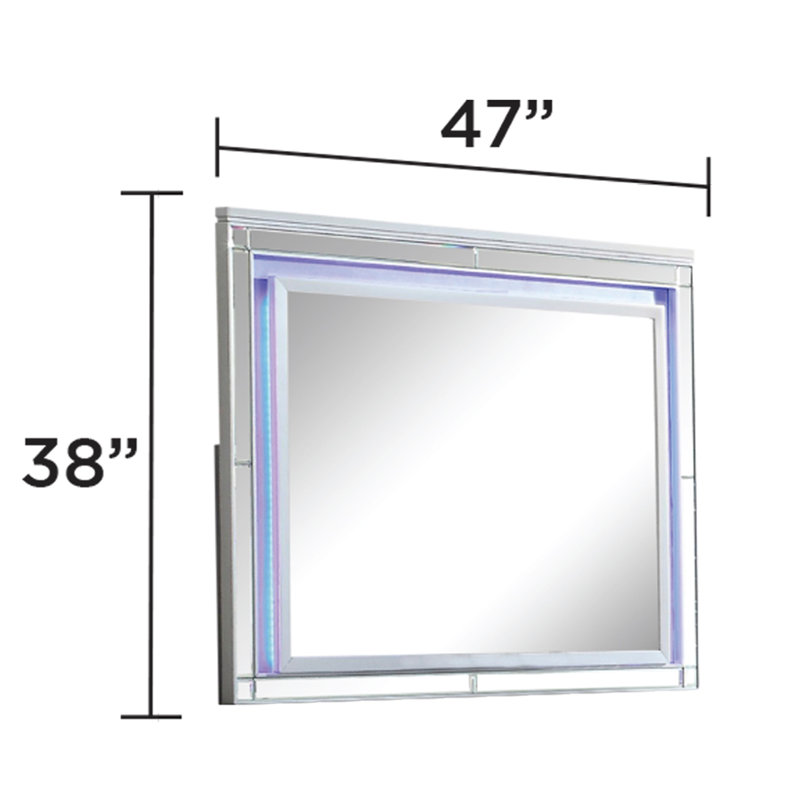 Miroir Denard, Argent, H 42 po x l 49 po