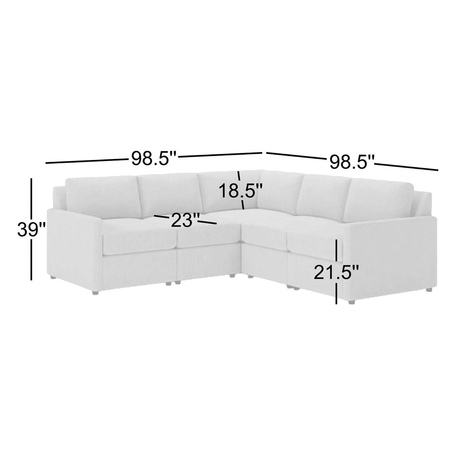 Damari Sectional, Monique Twine Textured Chenille