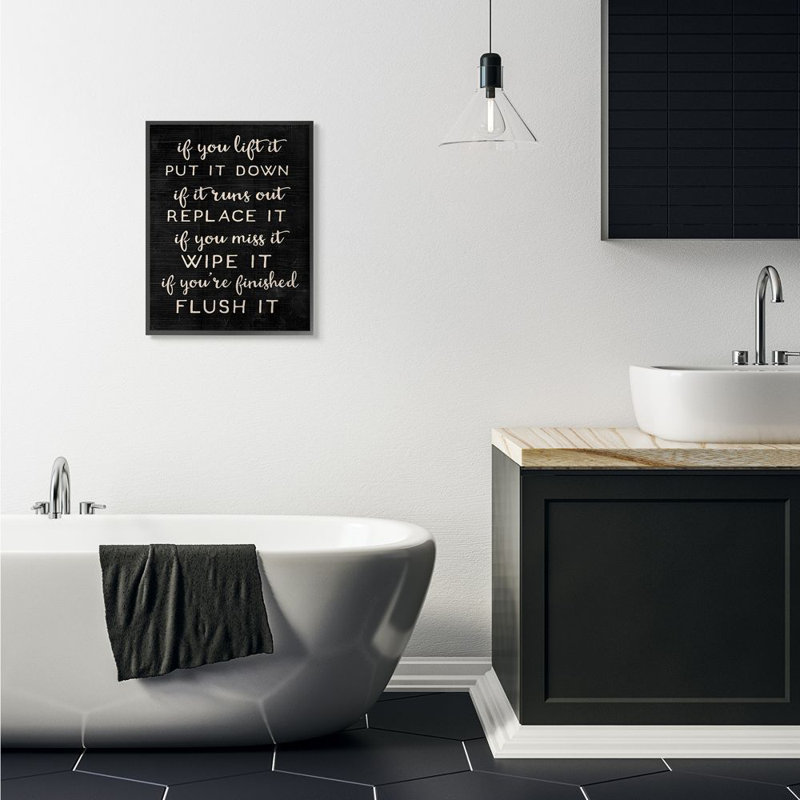 «Put It Down Bathroom Family Texture Texture», reproduction d'art textuel sur toile, H 30 po x l 24 po x P 1,5 po