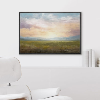 Minimal Landscape " Sunset Sky Rustic Grass Field Nature Landscape Fine Art Large Wall Art Pictures Bedroom Office "