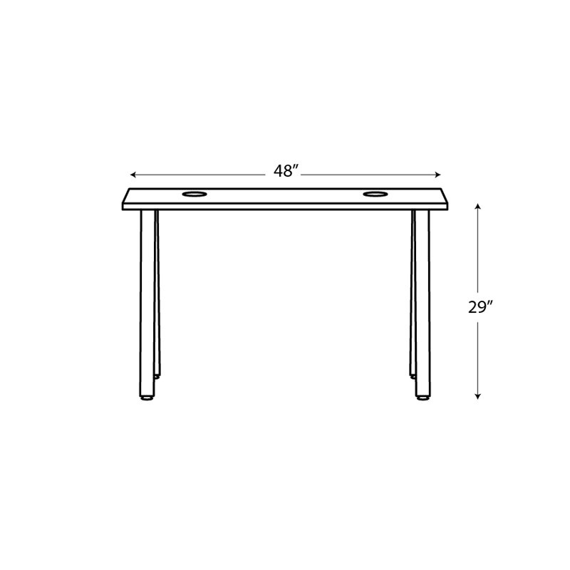 Bureau Mod A, H 29,23 po x l 48 po x P 24 po, Teck ardoise / gris