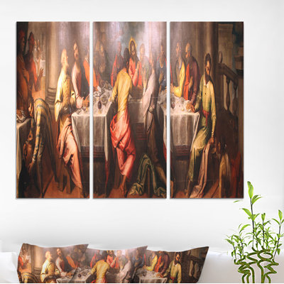« leonardo de vinci classic last supper », reproduction d’art multi-pièces sur toile tendue