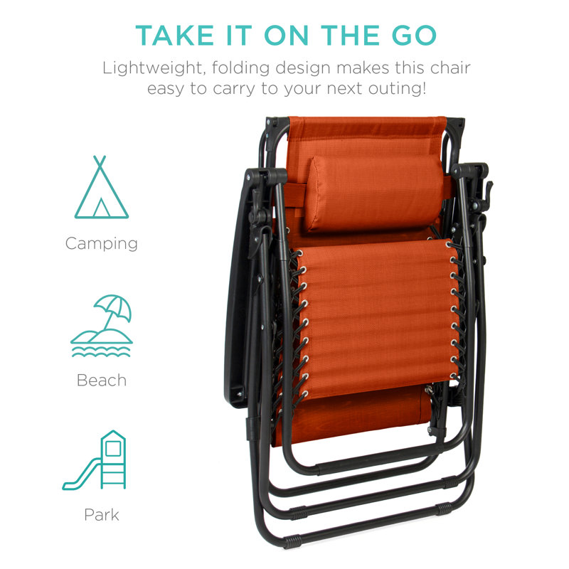 Alahia Folding Recliner Chair, Burnt Orange