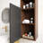 32" Tall Bathroom Wall Mounted Cabinet, Black Dark Walnut  Storage Cabinet With Door And Shelves