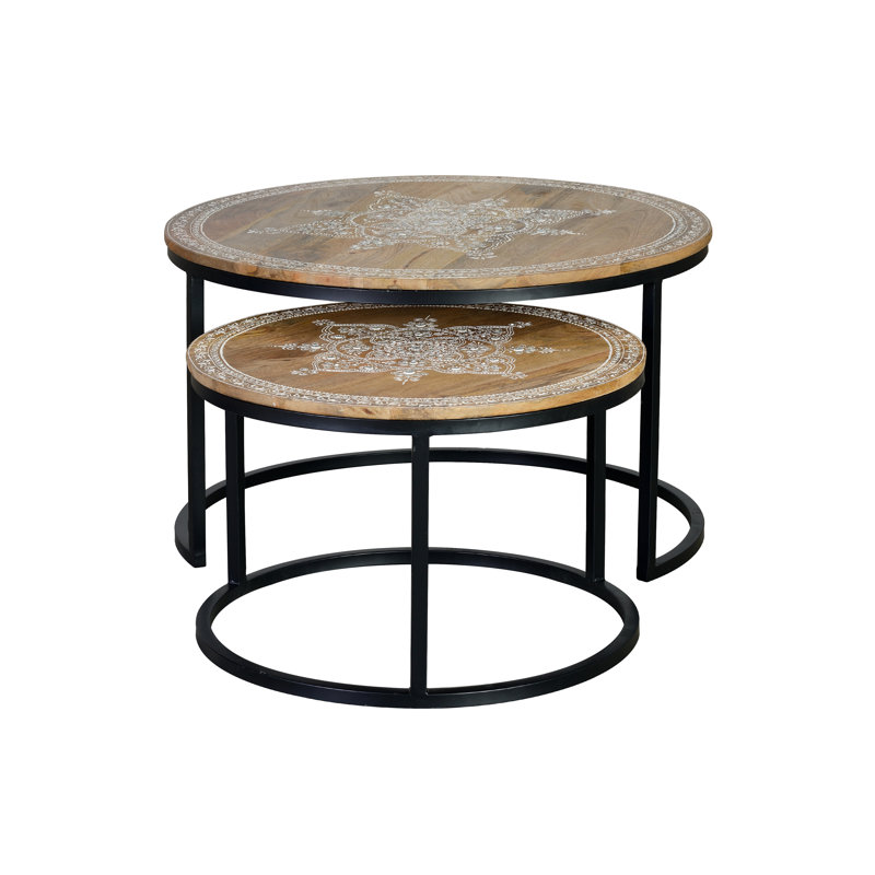 Odessa Solid Wood Sled Nesting Tables