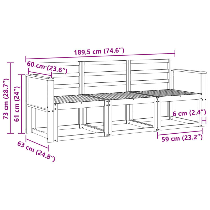 189.5cm Wide Patio Sectional
