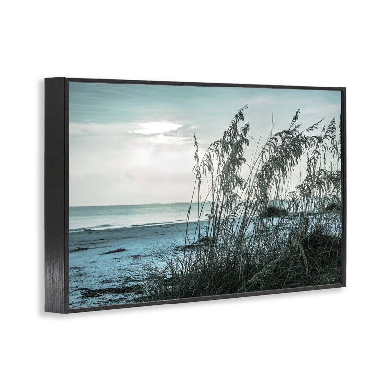 Giclée encadrée Horizon Waters Turquoise, design par Seven Trees Design, H 12 po x l 18 po, Giclée encadrée noir minuit