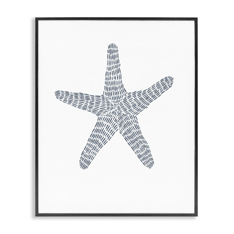 Étoile de mer minimale sur estampe numérique par Jetty Home, LLC, Giclée encadrée noir minuit, H 14 po x l 11 po