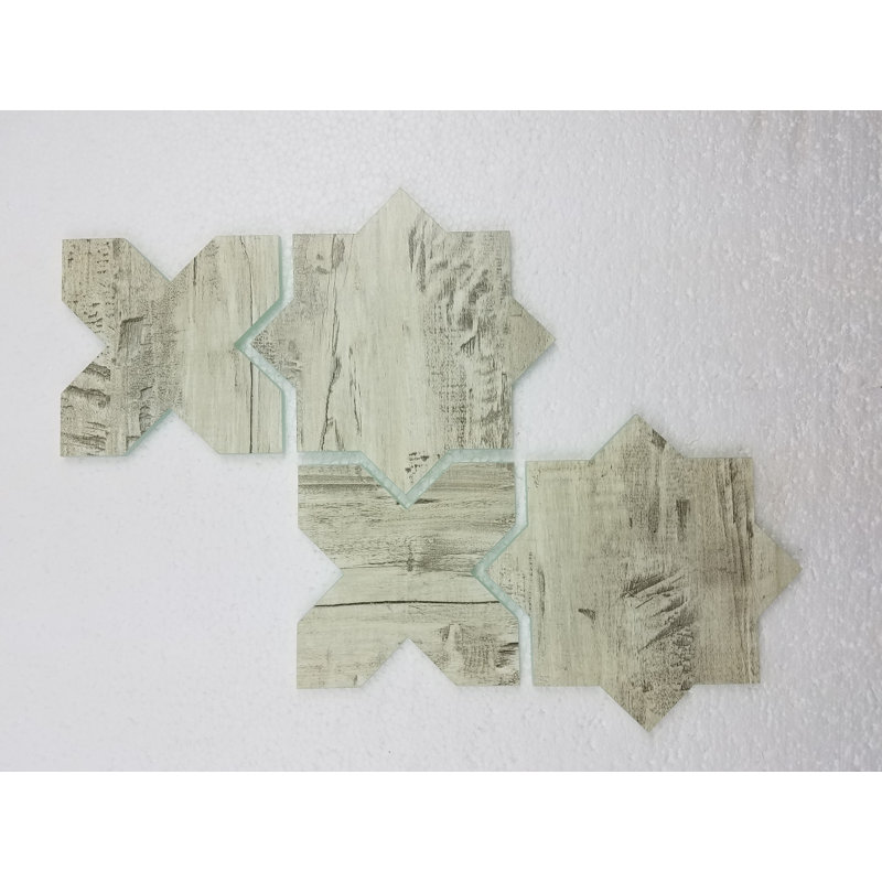 French Country Style 6" x 6" Glass Novelty Mosaic Wall & Floor Tile, Birchwood Gray Matte
