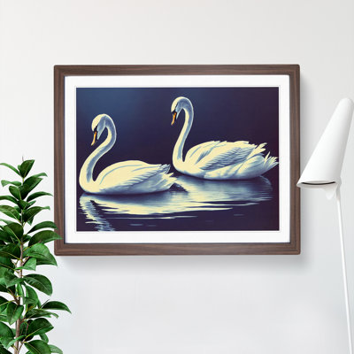 Two Swans 1 Piece Single Picture Frame Wall Art