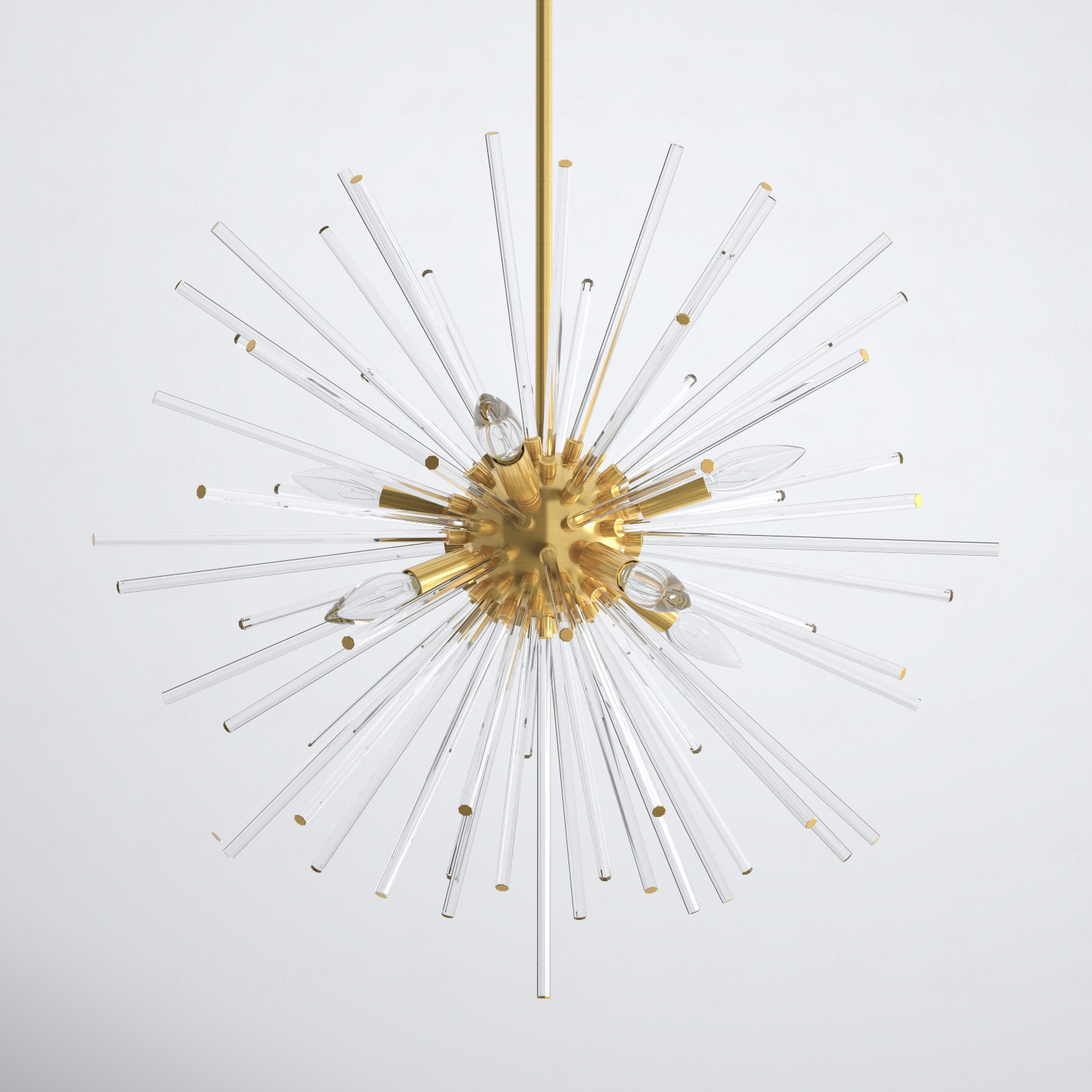 Ryzen 6 - Light Dimmable Sphere Chandelier, Satin Brass, 25.75'' H x 15.75'' W x 25.75'' D