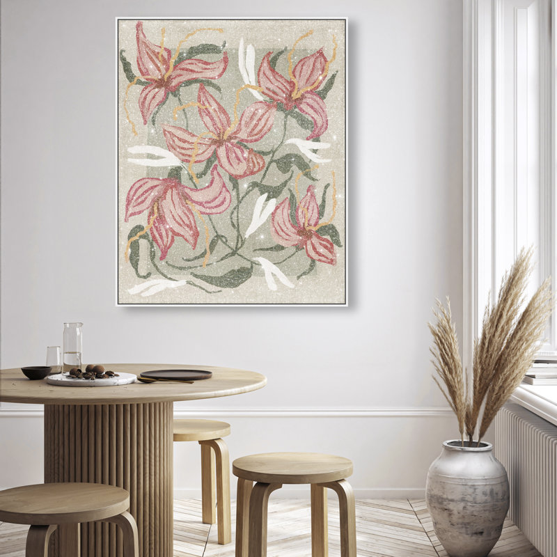 Daffodils And Lilies Print by Oliver Gal, 46" H x 37" W, White Floater Frame