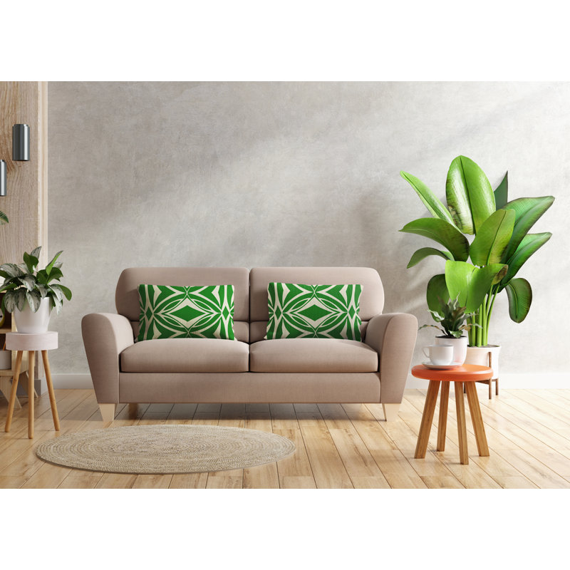 Polyester/Polyester Blend Lumbar Rectangular Indoor/Outdoor Pillow Cover & Insert, Green