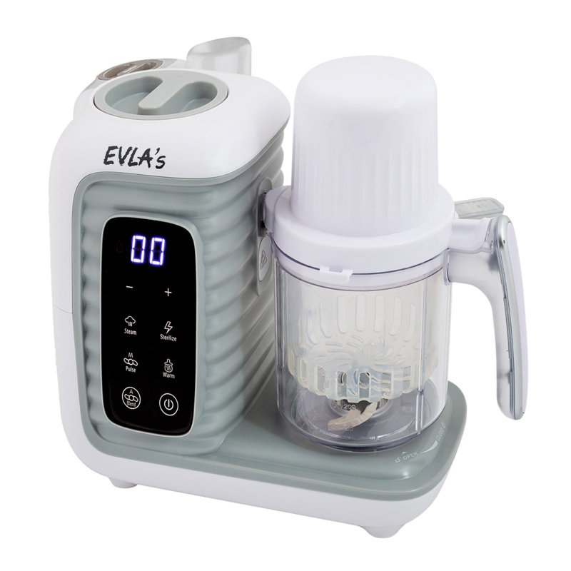 Cafetière pour bébé avec chauffe-biberon et 6 sachets réutilisables, blanc, White