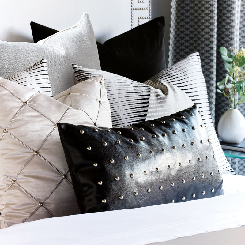 Vionnet Square Pillow Cover & Insert, Faux Down