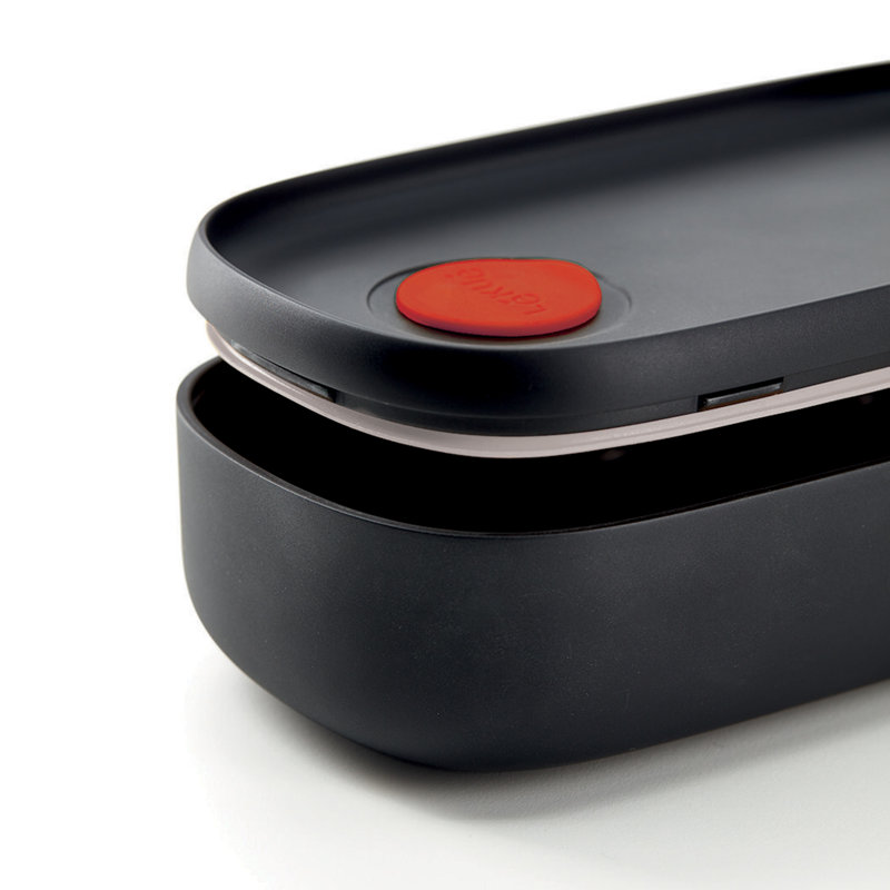 Lékué Lunch Box To Go 1L, Black/Red