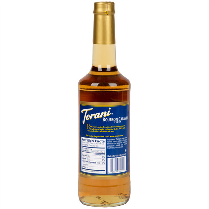 Bouteille de 750 ml en verre Torani Bourbon Caramel