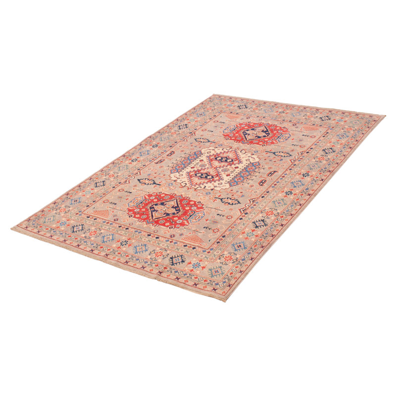 Tapis unique en laine noué à la main gris nouvel âge 5 pi 7 po x 8 pi Galles