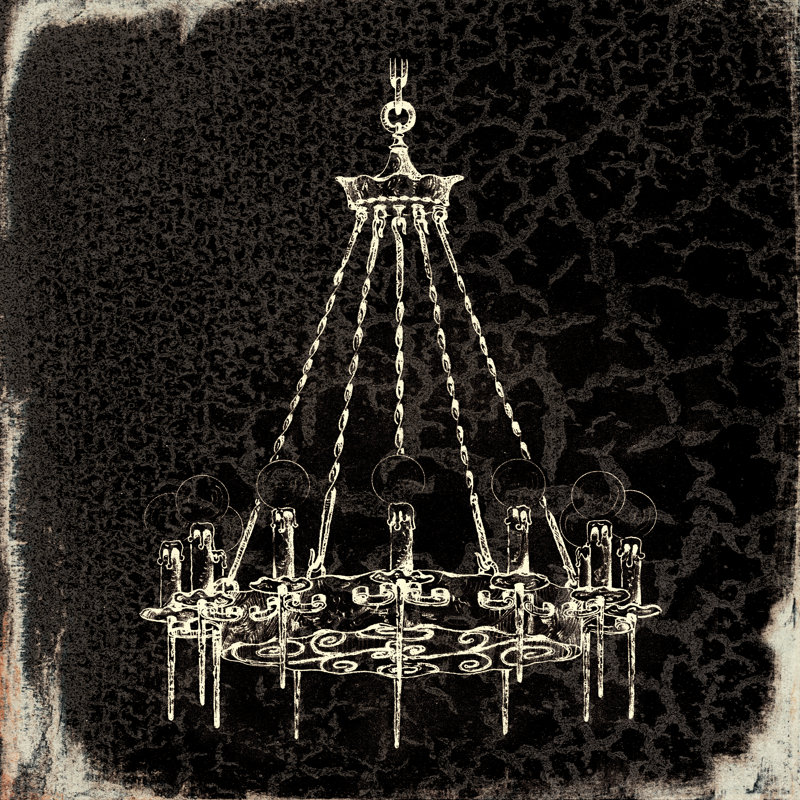Chandelier Black 2 - Wrapped Canvas Print, 91cm H x 91cm W x 3.8cm D