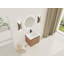 Meuble-lavabo mural 24 po avec lavabo en céramique blanche et porte à fermeture en douceur, emballage KD, contreplaqué